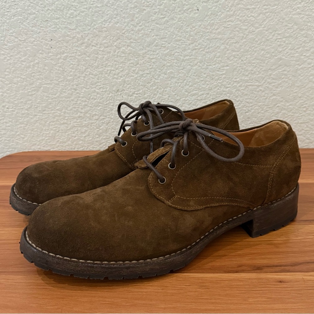 Untamed Street Burton Dark Brown Suede Derby Shoes Italy Mens Sz 46 / US 13 $465